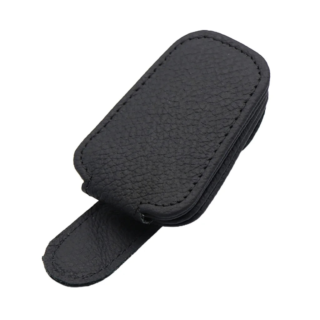 BLALION Car Sun Visor Clip Glasses Cards Case Auto Sunglasses Visor Glasses Holder Sunglasses Bracket Holder PU Glasses Support