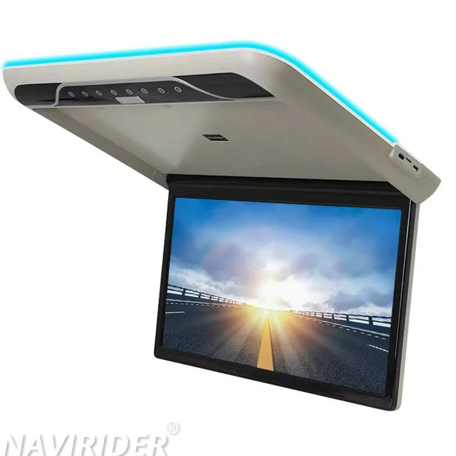 22Inch Android 13 For Maxus V90 RV Vanlife Universal Car Monitor WIFI USB HDMI FM Roof Ceiling Monitor Multimedia Video Player