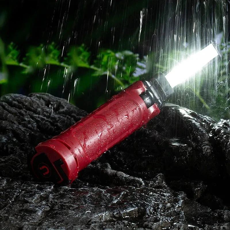 COB LED Work Light Rechargeable Folding Flashlight Outdoor Camping Car Repair Lighting Portable Lamps with Magnetic Hanging Hook