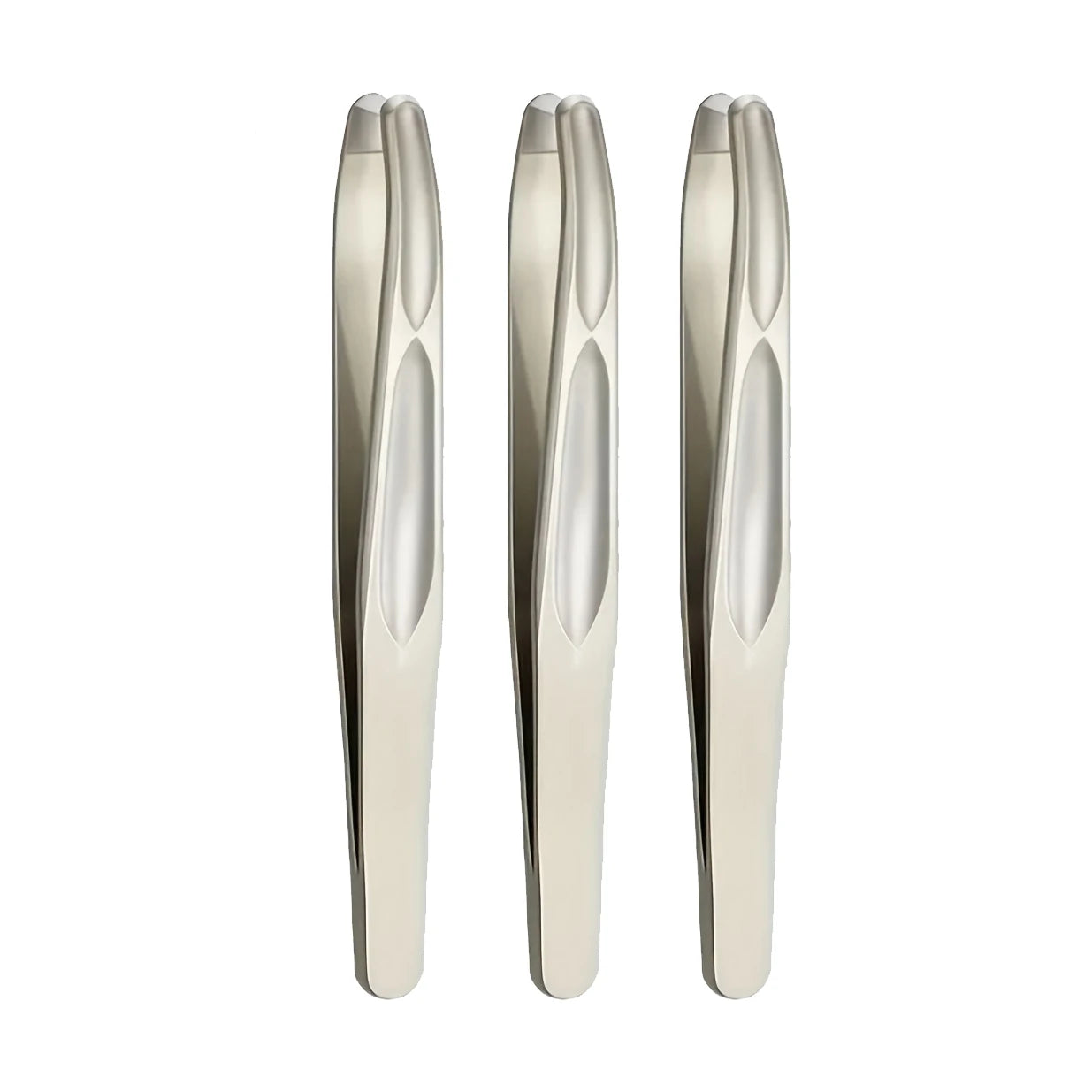 Stainless Steel Eyebrow Clips for Precision Beard and Mustache Trimming Gentle on Light Beige Round Head Tweezers