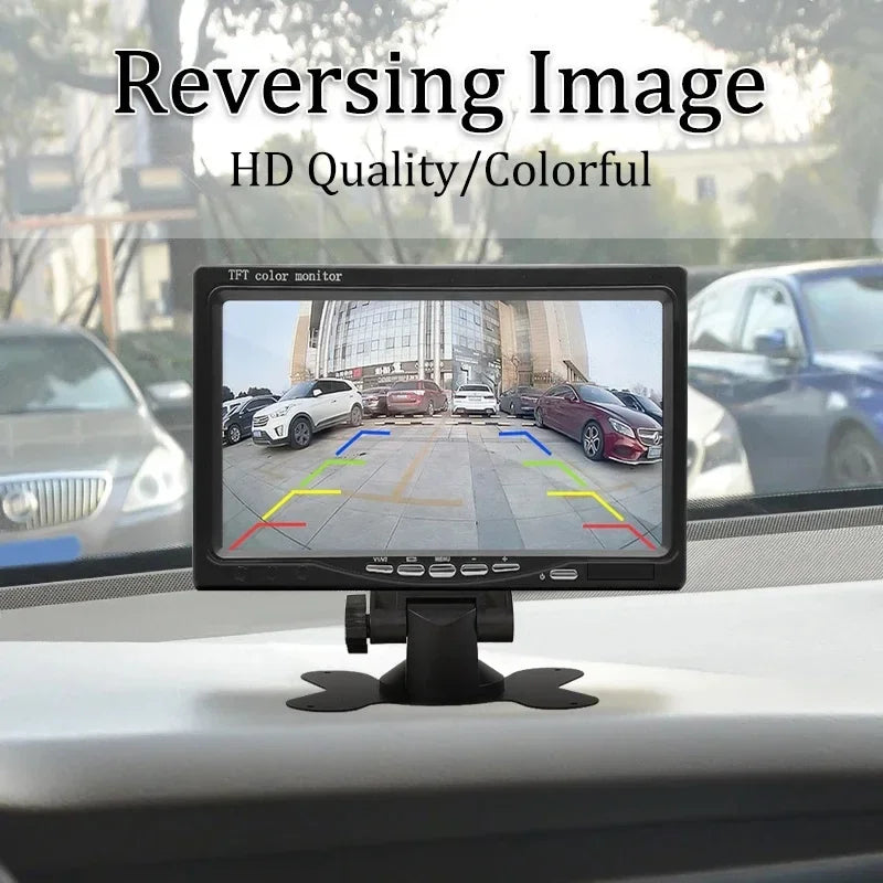7'' Vehicle Wireless Reverse HD Camera for Trucks Bus RV Excavator Trailer Car TFT LCD Monitor 12-24V Rear View Cam Night Vision