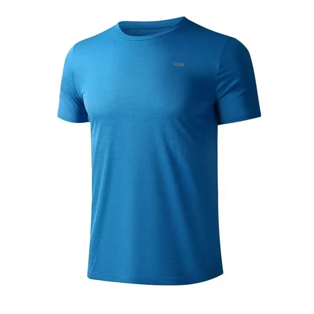 New summer men's quick-drying running and fitness sports shirt - Men's short-sleeved fitness top - Gym T-shirt