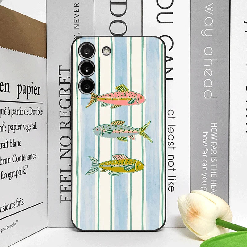 Cute Striped Pattern Sardines Color Fish Funny Phone Case for Motorola Moto Edge 50 Fusion 60 Stylus 40 30Neo G75 G85 Soft Cover