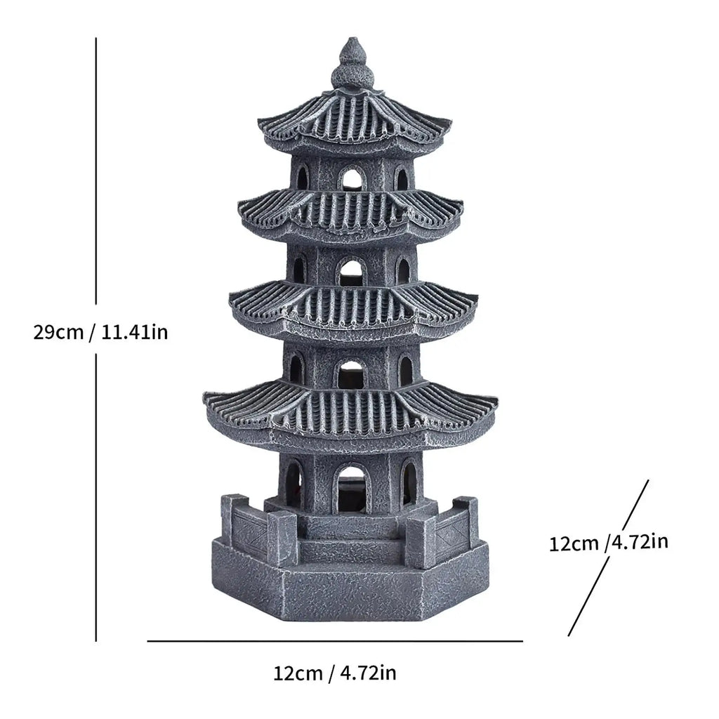 Solar Pagoda Lantern Garden Statue Outdoor Zen Inspired Japanese Lamp Ornament for Landscape Balcony Garden Porch Patio Pathway