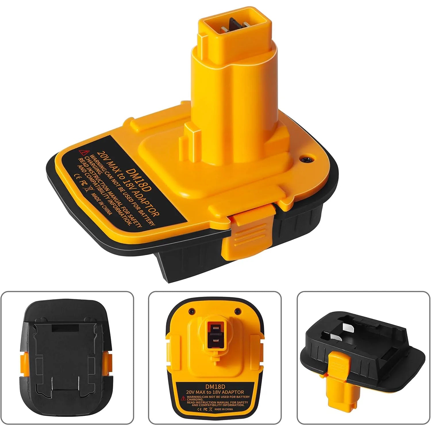 DM18D Battery Adapter with USB Convert for DeWalt 20V&Milwaukee 18V Lithium Battery to For DeWalt NiCad&NiMh Battery Power Tools