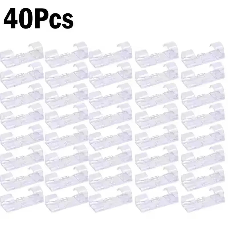 Cable Clips Organizer Drop Wire Holder Cord Management Self-Adhesive Cables Manager Fixed Clamp Wire Winder For Home Office Car