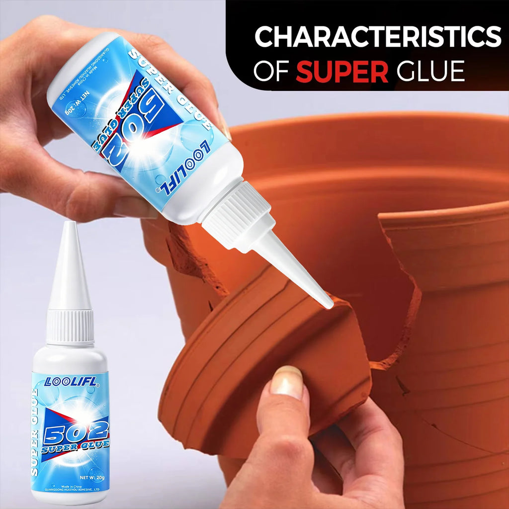502 Super Glue Instant Quick Dry Multi-Purpose Cyanoacrylate Adhesive for Leather Rubber Wood Metal Strong Bond Liquid Glue Tool