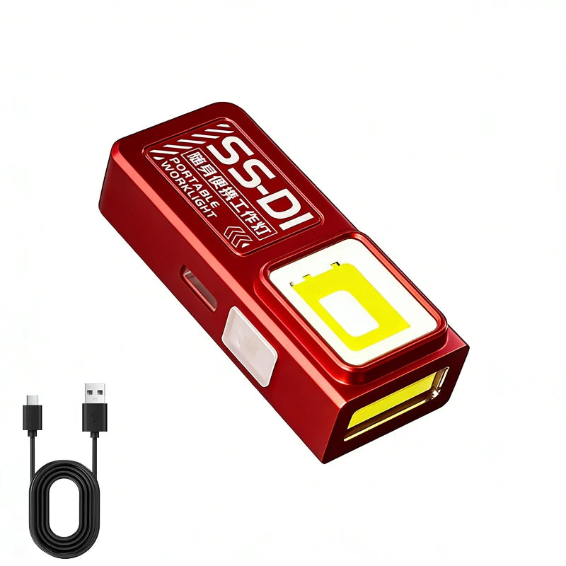 Mini COB LED Flashlight Rechargeable Portable EDC Torch USB C Pocket Lantern Flood Work Light with Clip Magnet For Emergency