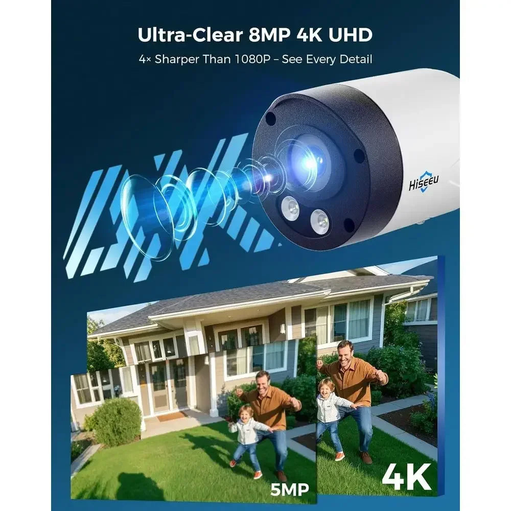 8MP Outdoor Wireless Security Camera System, 10" Touch Screen NVR, 5G/2.4G WiFi-Pro 4K Cameras Kits, Full-Color Night Vision, Mo
