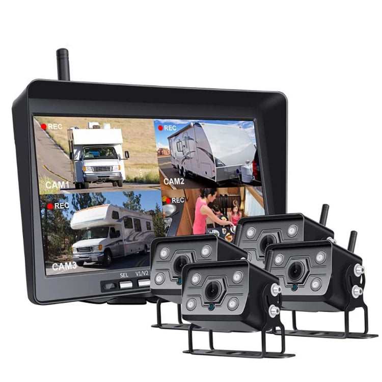 Airow auto Digital Wireless Monitor SystemWide Angle Backup Camera|1080P Dual Screen Auto Loop Recording for Truck Bus RV Van