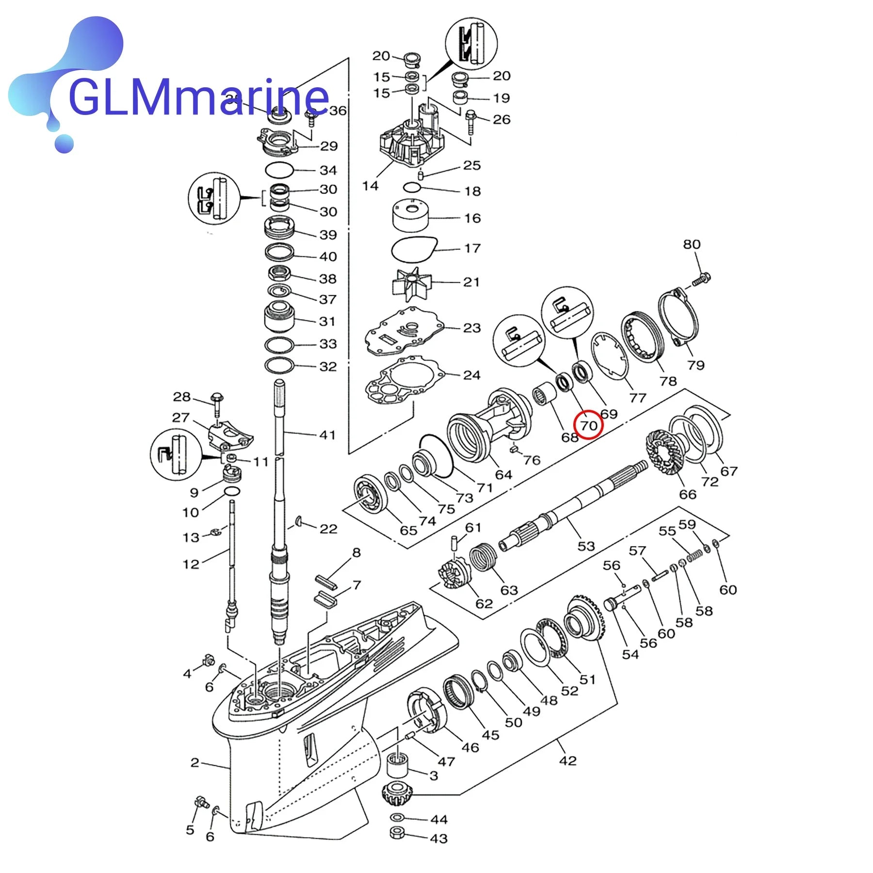 2Pcs Oil Seal 93101-30019 for Yamaha Outboard 200HP 225HP 250HP 300HP 350HP 2019-2023 Engine Replacement 18-0266