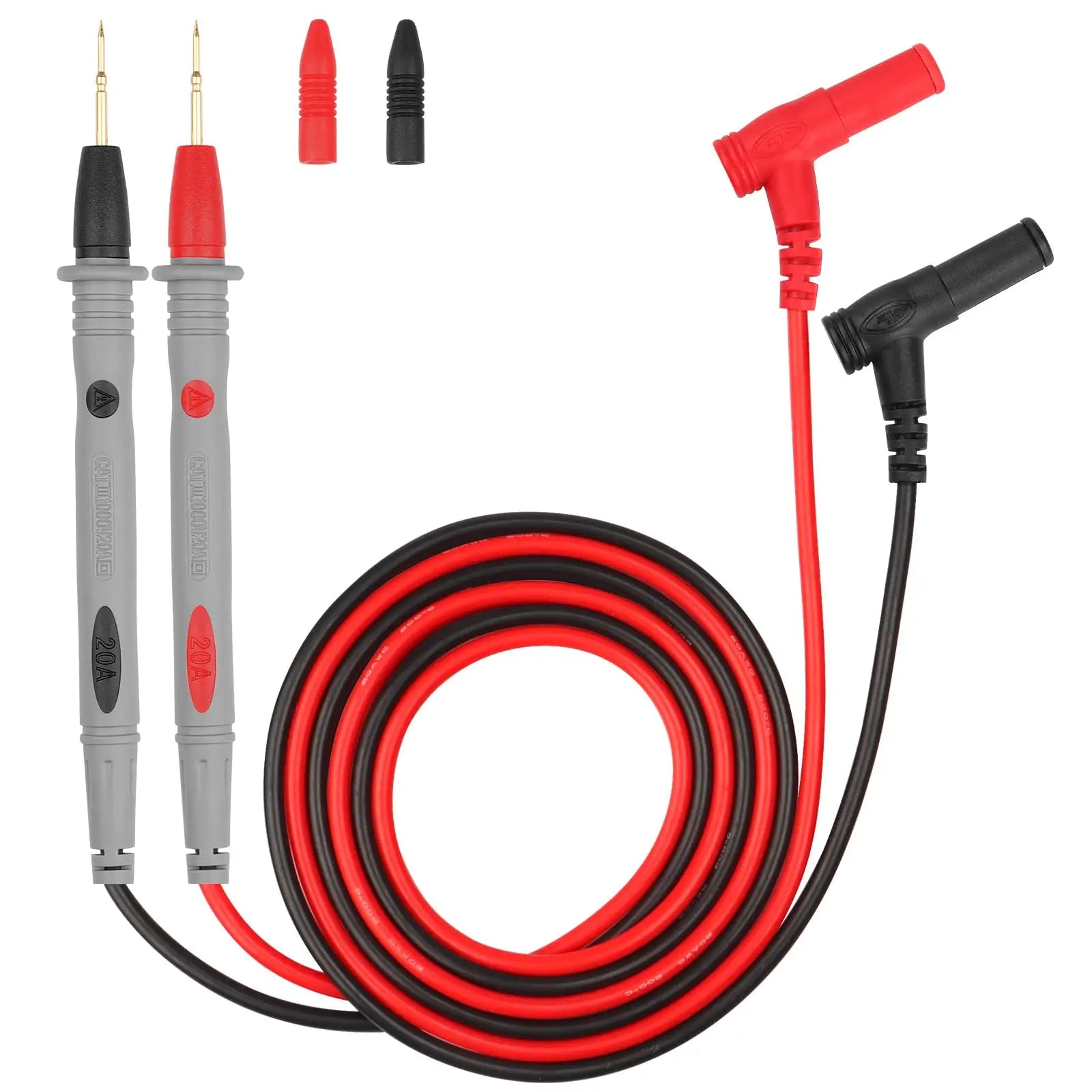 2PCS Multimeter Leads 1000V 20A Multimeter Test Leads Banana Plugs for Digital Multimeters