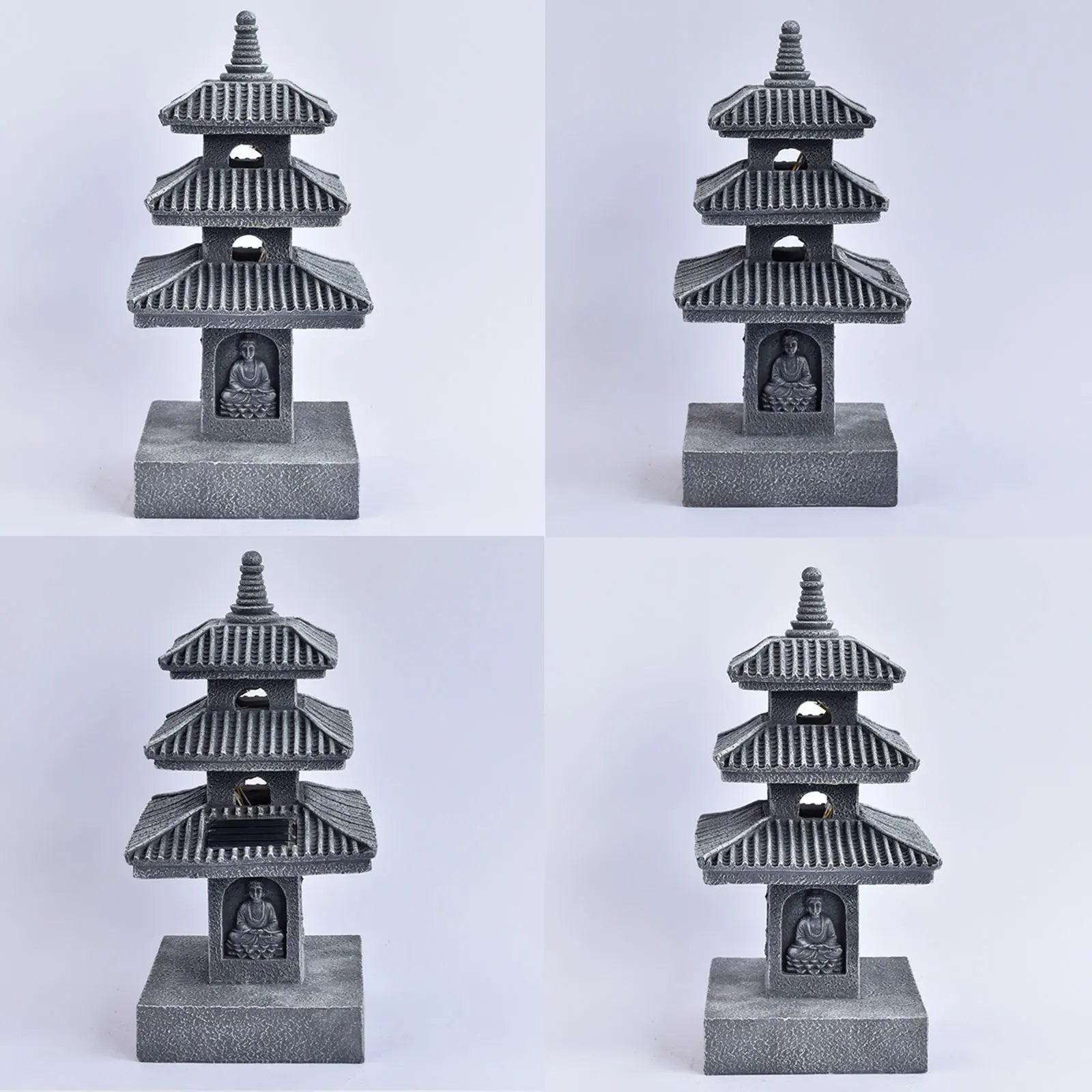 Solar Pagoda Lantern Garden Statue Outdoor Zen Inspired Japanese Lamp Ornament for Landscape Balcony Garden Porch Patio Pathway