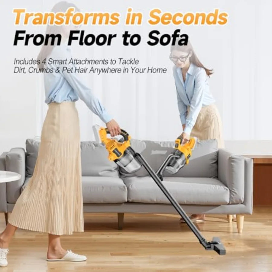 Cordless Handheld Vacuum Cleaner Compatible with DeWalt 20V Battery 16000Pa Strong Suction 2 HEPA Filters and 4 Nozzles Lightwe