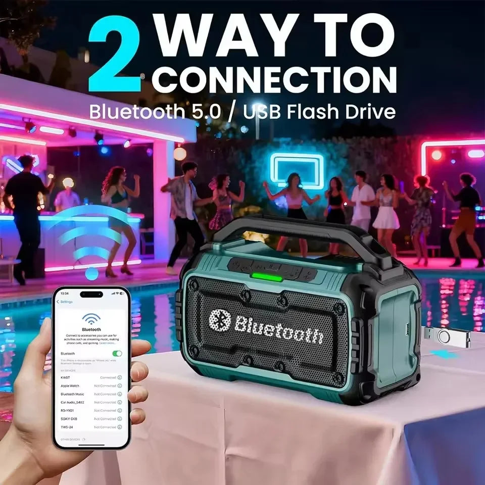 Dual Channel Subwoofer Loudspeaker 3D Outdoor For DeWalt /Milwaukee Makita Cordless Bluetooth Portable Surround Speakers