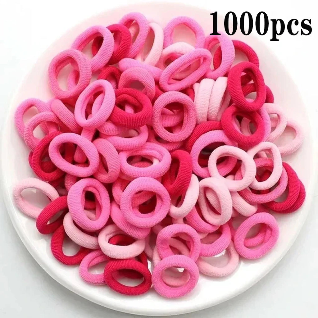 200-1000pcs Women Girls Colorful Nylon Elastic Hair Bands Ponytail Hold Small Hair Tie Rubber Bands Scrunchie Hair Accessories