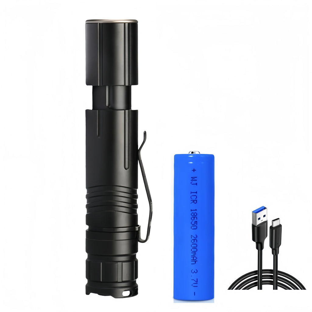 JIASHUAIXIN New XHP50 Zoom Type-C Charging Compact and Lightweight Pen Clip Strong Light M09 Tactical Flashlight