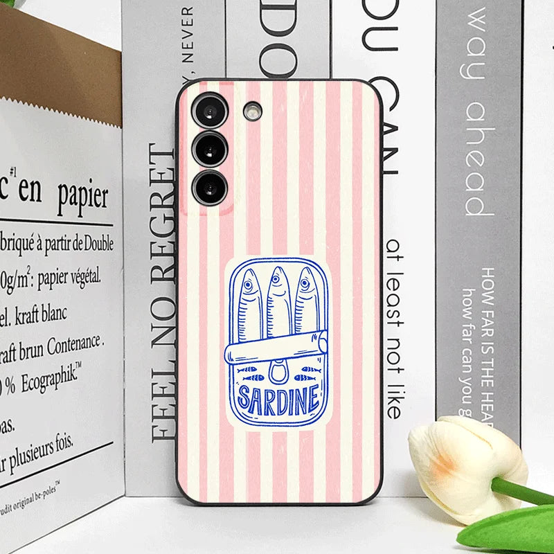 Cute Striped Pattern Sardines Color Fish Funny Phone Case for Motorola Moto Edge 50 Fusion 60 Stylus 40 30Neo G75 G85 Soft Cover