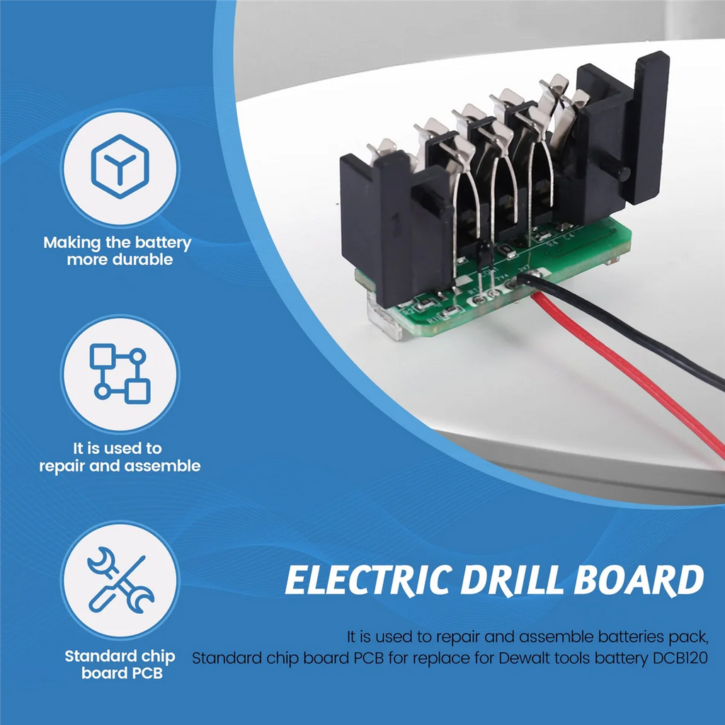 DCB120 Electric Drill Battery PCB Charging Protection Circuit Board for DeWalt 12V 10.8V Li-Ion Battery