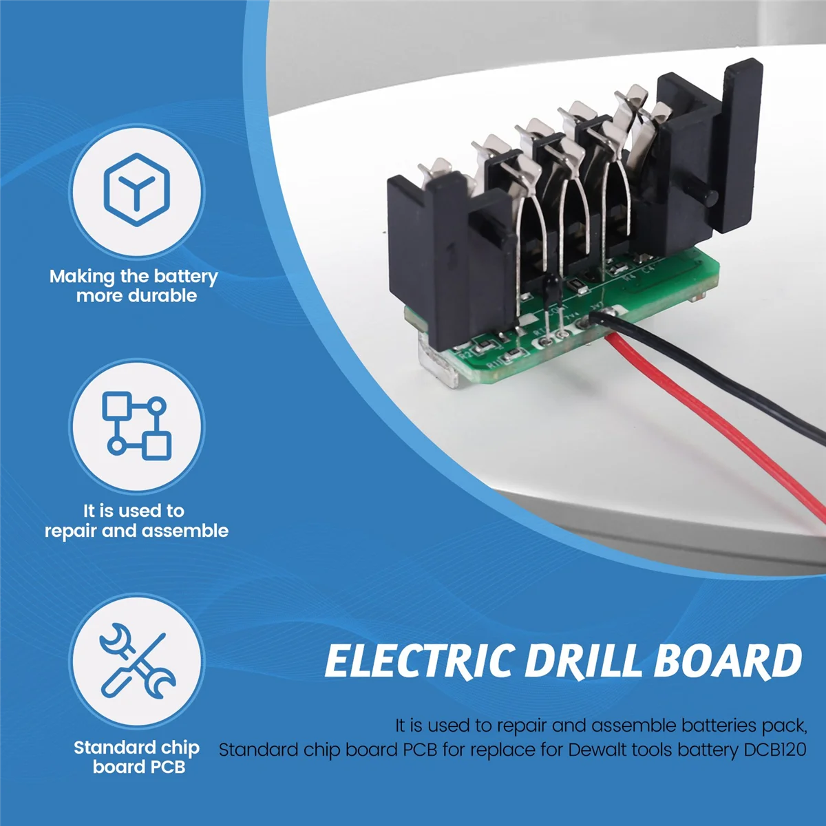 DCB120 Electric Drill Battery PCB Charging Protection Circuit Board for DeWalt 12V 10.8V Li-Ion Battery