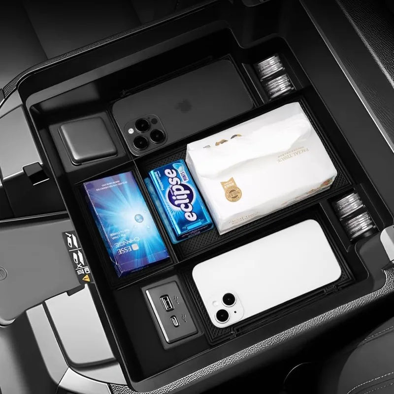 Center Console Organizer Compatible with 2022 2023 2024 Chevy Silverado & Sierra 1500/2024 2025 Silverado&GMC Sierra 2500HD/350