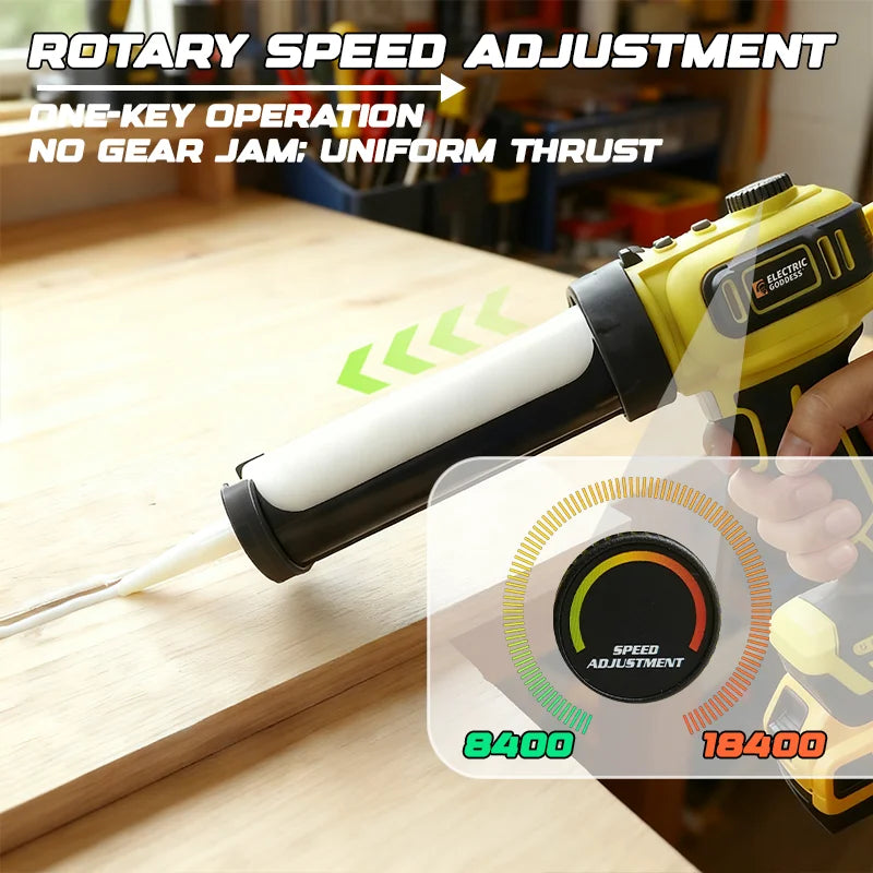 Cordless Electric Glass Caulking Gun Multifunctional Adjustable Speed Filling Glue Gun For Dewalt 20V Battery Pin(No Battery)