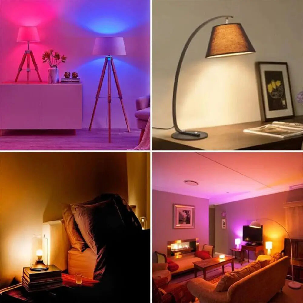 16 Colors RGB Bulb LED Multicolor Bulb E27 220V Household Lighting Dimmable 24 Key Remote Control Smart Lamp Atmosphere Light