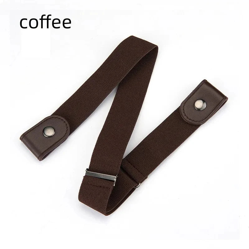 Buckle-Free Invisible Elastic Belt Adjustable Stretch Waist Band for Women Men Jean Pants Dress No Buckle Easy to Wear