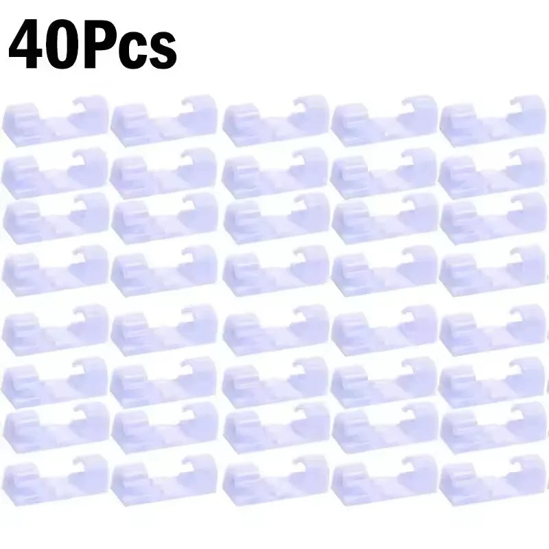 Cable Clips Organizer Drop Wire Holder Cord Management Self-Adhesive Cables Manager Fixed Clamp Wire Winder For Home Office Car