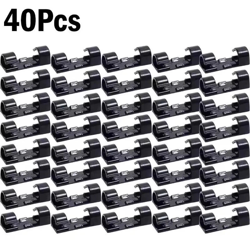 Cable Clips Organizer Drop Wire Holder Cord Management Self-Adhesive Cables Manager Fixed Clamp Wire Winder For Home Office Car