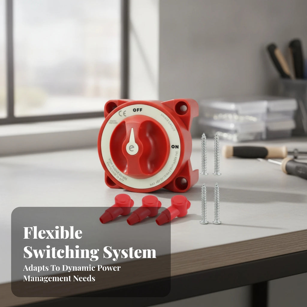 Red Easy Turn Knob Power Accessory Marine Battery Disconnect Switch Rotary Battery Disconnect Switch