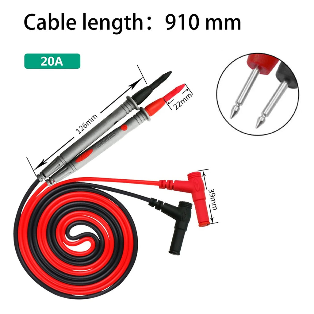 20A 1000V Multimeter Test Heads Needle Pin Digital Multi Meter Head Wire Pen Cable Kit Multimeter Voltmeter PVC Tester Kit