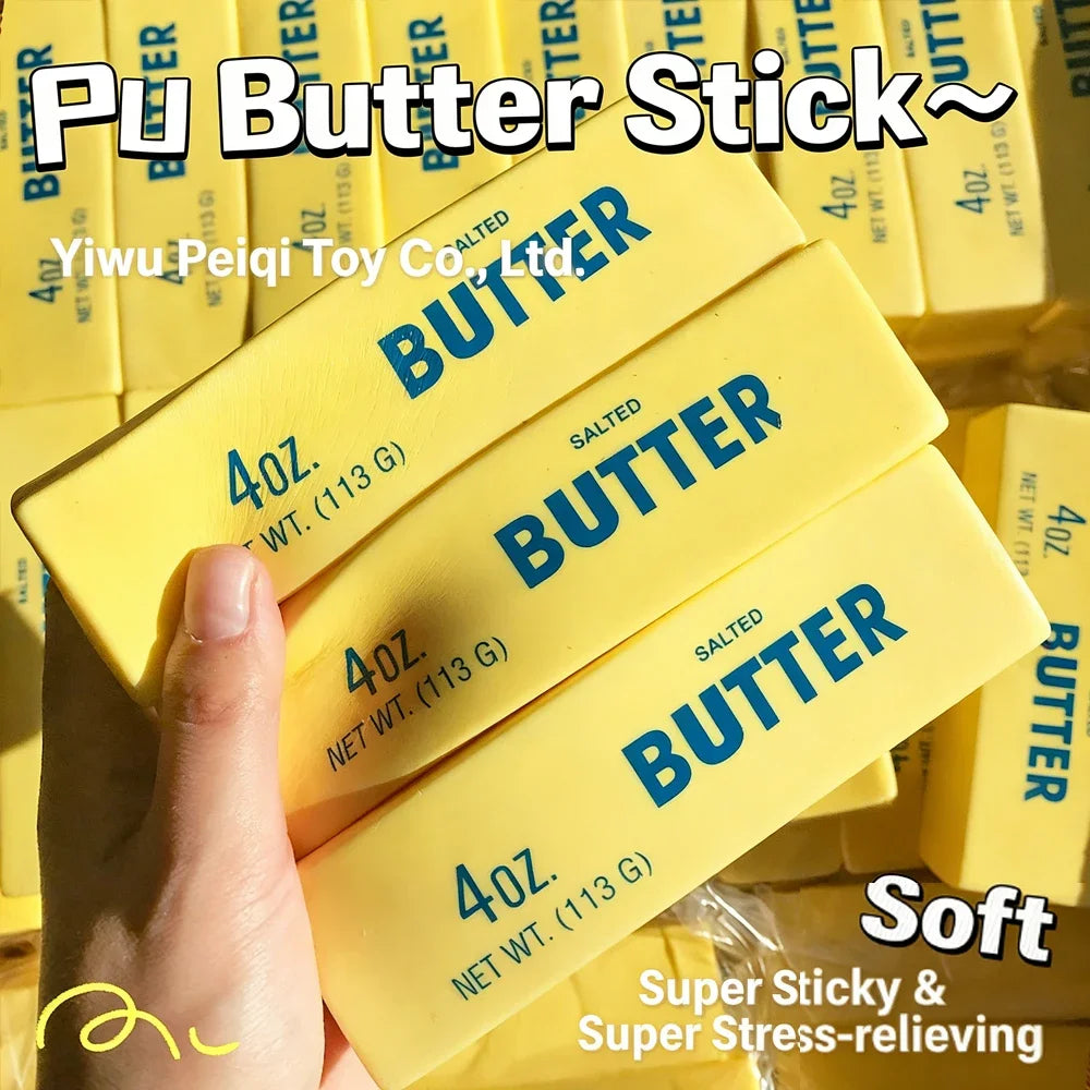 1pc Butter Stick Squishy Toy Slow Rising Squeeze Toy Butter Bar Brick Squishy Fidget Toy Anti Stress Release Hand Relax Gift Toy