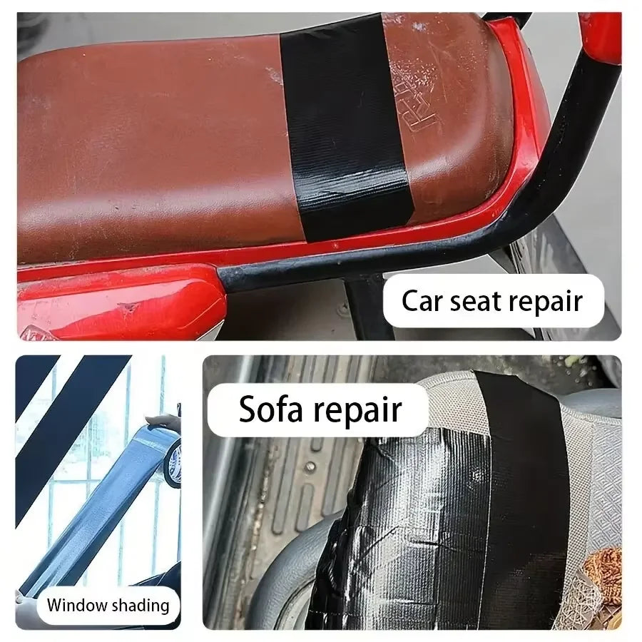 Black Leather Repair Tape for E-Bike Seat Chair Sofa Cushion Strong Adhesion Furniture Maintenance Tool