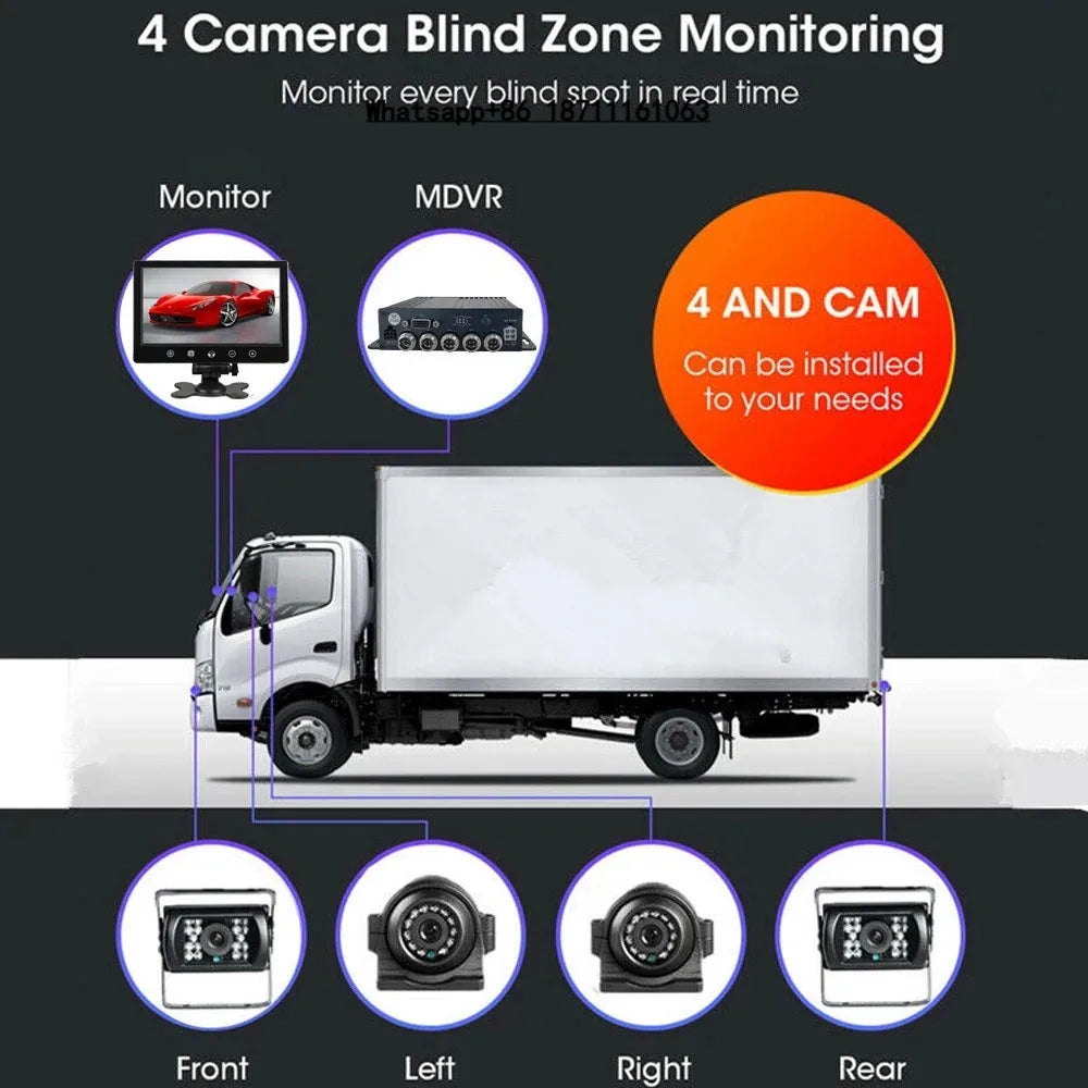 4CH 1080P Car DVR Dual SD Card Recorder 512GB Max 30 Days Recording Dvr MDVR Kit System for Truck Bus Van