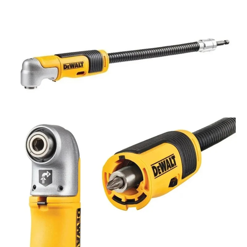 DEWALT DWAMRASET MAX FIT 4-in-1 Right Angle Adaptor - FlexTorq, Compact, Straight/Flex Shaft, Drill Accessories
