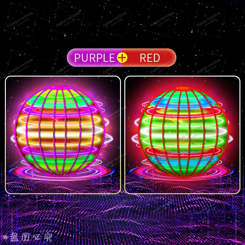 Auto Spinning LED UFO Flying Ball Floating Magic Flying Orb Outdoor Sports Toy Children Birthday Gift