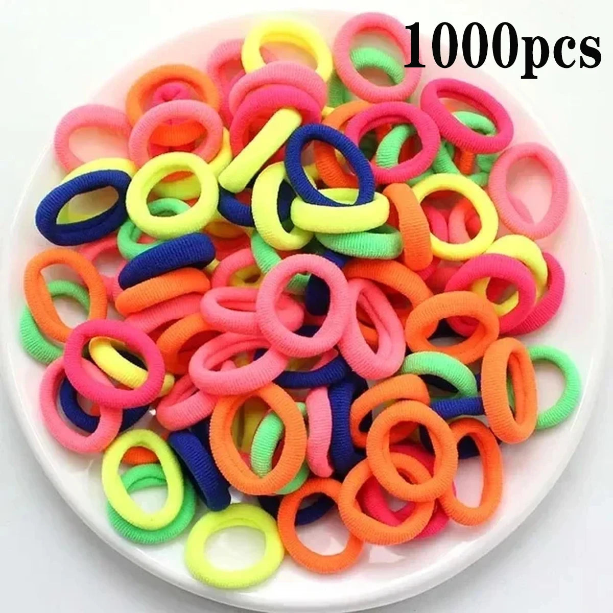 200-1000pcs Women Girls Colorful Nylon Elastic Hair Bands Ponytail Hold Small Hair Tie Rubber Bands Scrunchie Hair Accessories