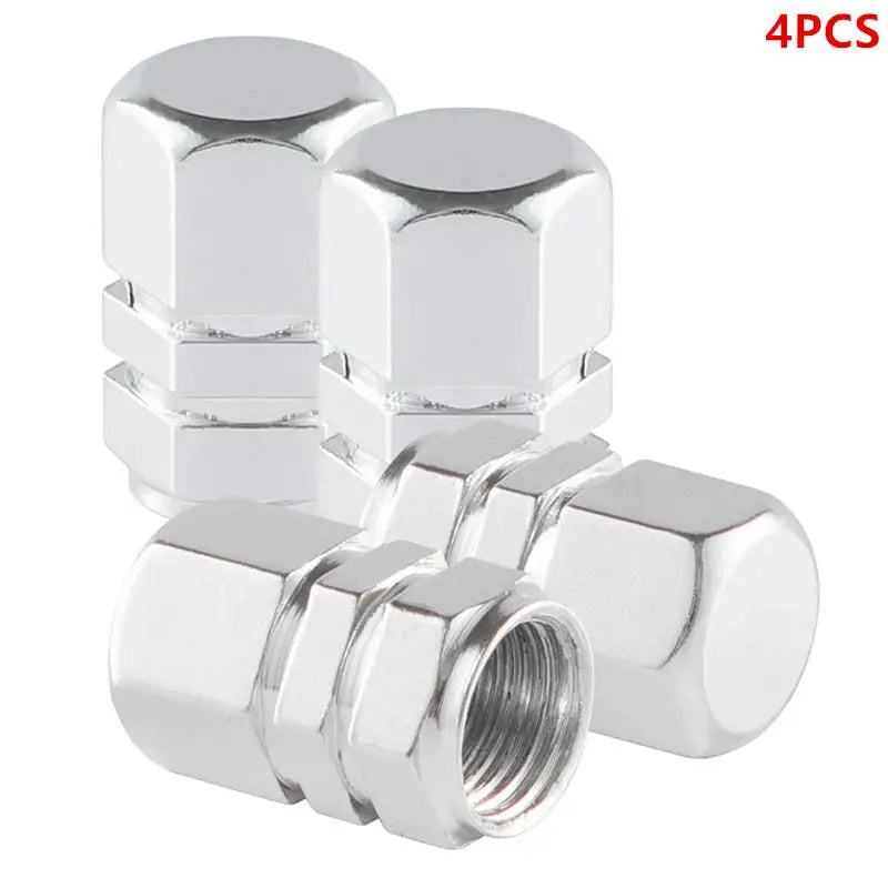 4pcs Aluminum Alloy Car Wheel Tire Valve Caps Tyre Rim Stem Covers Airdust Waterproof For Automobiles Motorcycles Trucks Bikes
