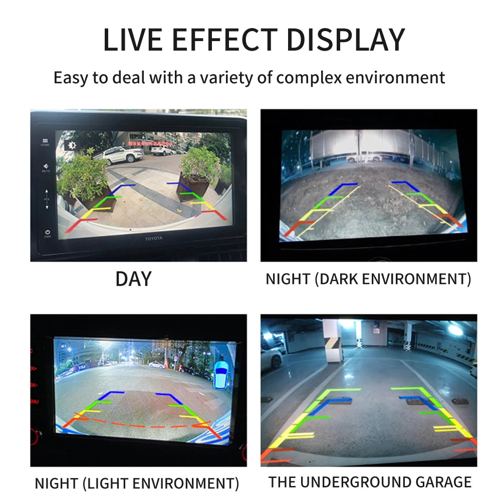 BYNCG Intelligent Dynamic Trajectory Tracks Rear View Camera HD CCD Reverse Backup Auto Reversing Parking Assistance