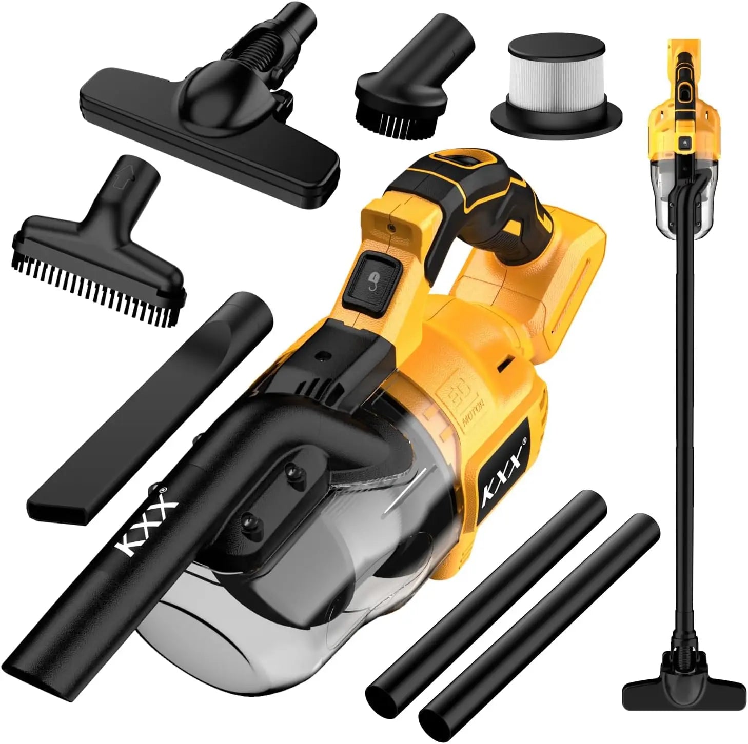 Cordless Vacuum for Dewalt 20V Battery, 5 in 1 Handheld Vacuum with 500W Motor, 46 CFM, HEPA Filter for Carpet, Car, Home (Battery Not Included)