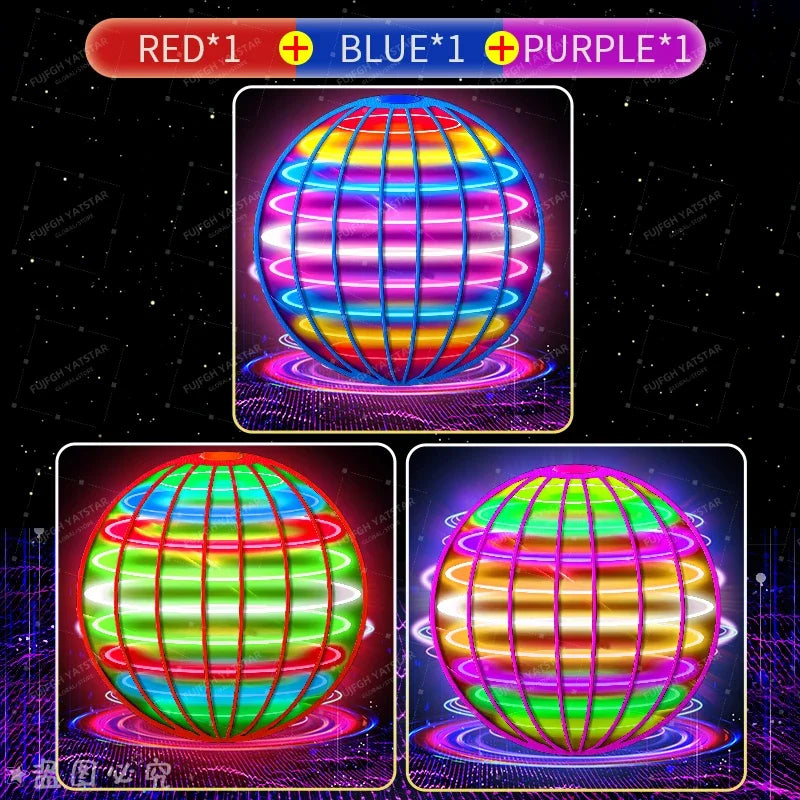 Auto Spinning LED UFO Flying Ball Floating Magic Flying Orb Outdoor Sports Toy Children Birthday Gift