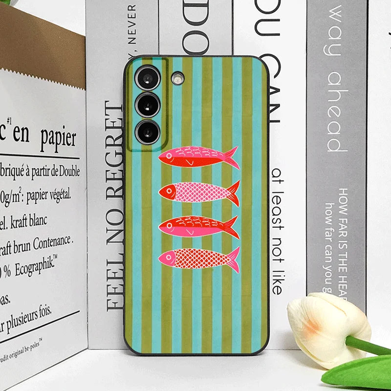 Cute Striped Pattern Sardines Color Fish Funny Phone Case for Motorola Moto Edge 50 Fusion 60 Stylus 40 30Neo G75 G85 Soft Cover