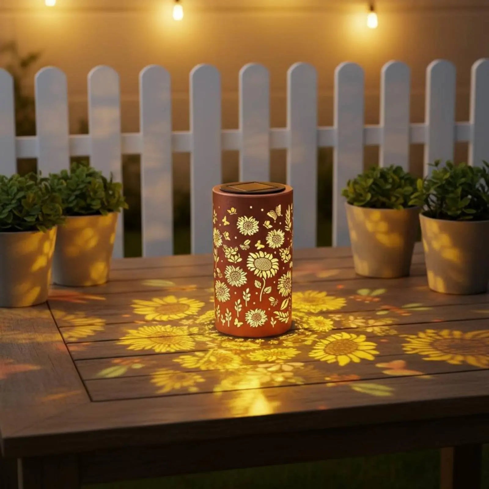 Colorful Sunburst Solar Lantern Eco-Friendly Solar Hanging Lantern Outdoor Decor Weather-Resistant Automatic on at Dusk