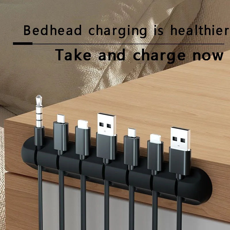 5/7-hole Data Cable Organizer, Desktop Charging Cable Storage Protector, Mouse Cable, Headphone Winding Device, Fixing Clipp