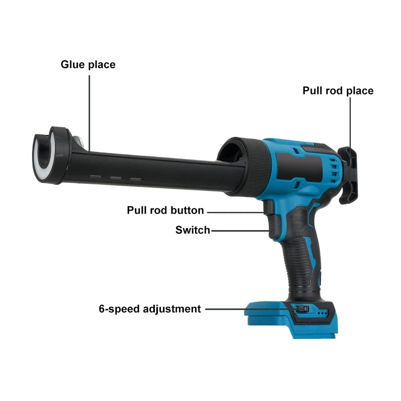 Electric Caulking Gun for Makita Dewalt 18V Battery Cement Glass Adhesive Glue Seal Sealant Tool Wireless Glass Glue Gun