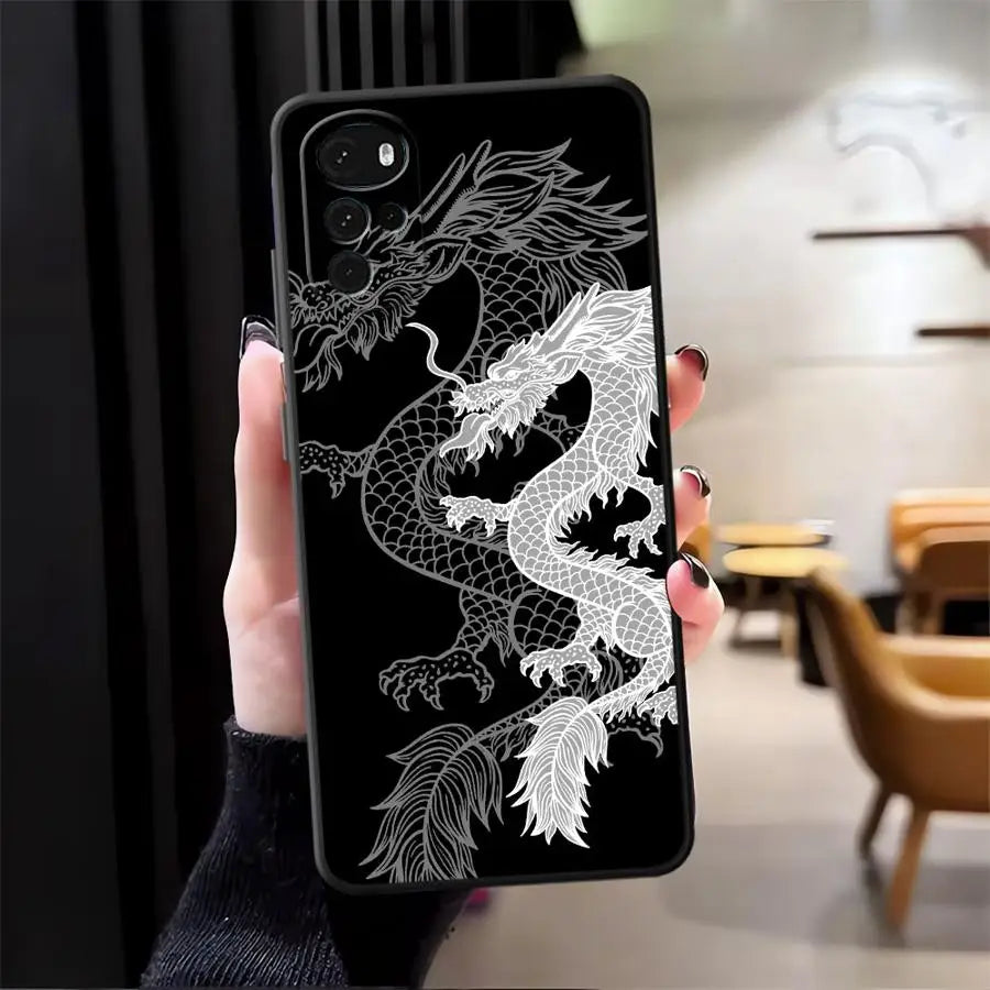 Cool Chinese Dragon Soft Back Phone Cover Case for Moto S30 Pro X30 Pro Edge 20 30