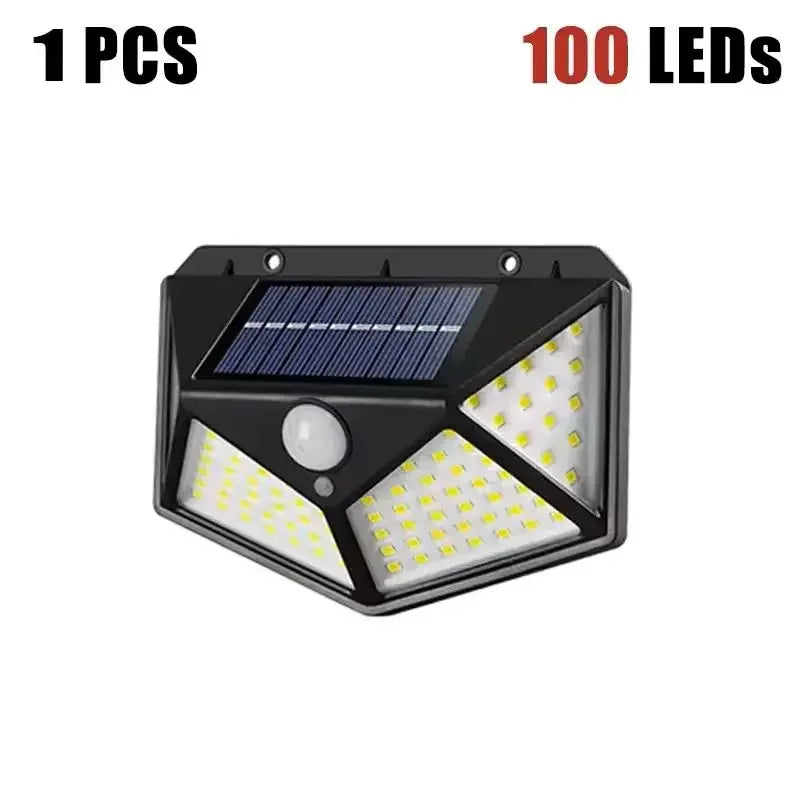 100LED Outdoor Solar Garden Light Outdoor Motion Sensor Lights Waterproof Solar Wall Lamp for Garden Fence Yard Pathway Stairs