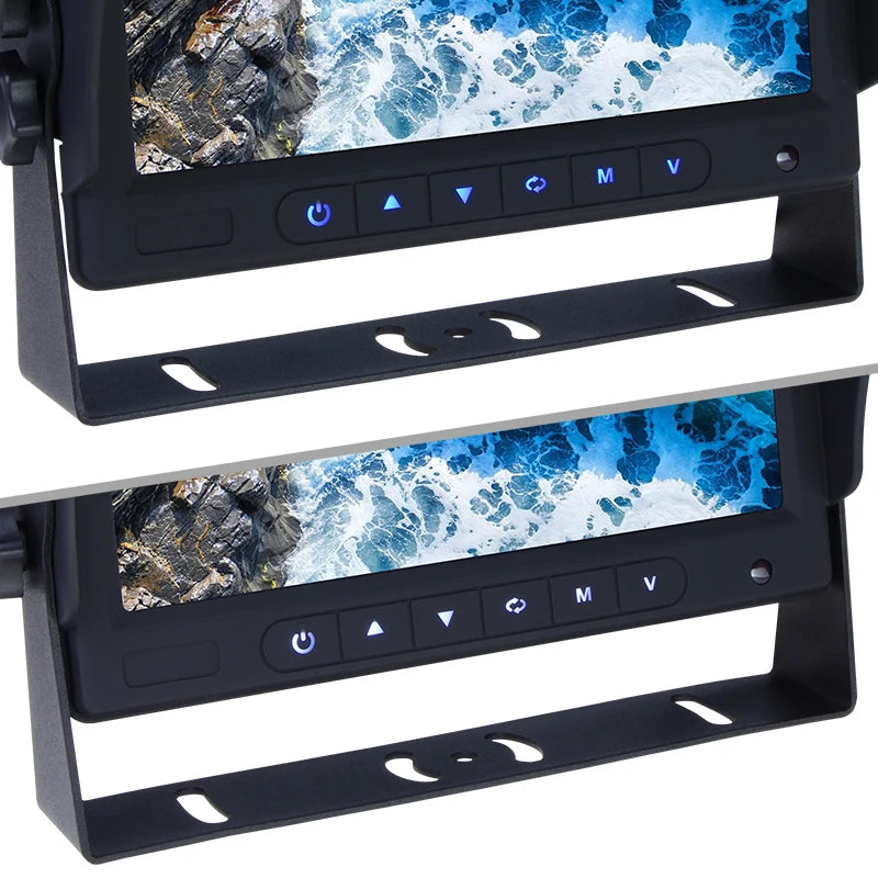 4channel 7Inch AHD Wireless Truck Bus Reverse Backup Camera Monitor System for Car Trucks, Bus, Campers RV Travel Trailers