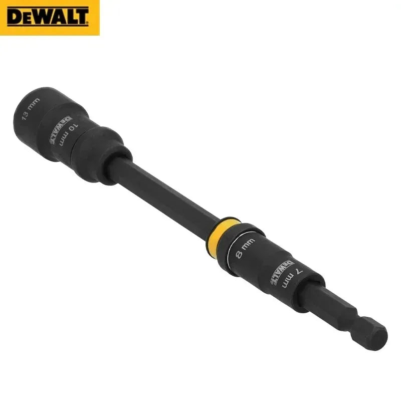 DEWALT DWADENDEXT-2MM 4-in-1 Magnetic Socket - 7/8/10/13mm, 6'' Extension Rod, Double Ended Nut Driver for DIY/Repairs